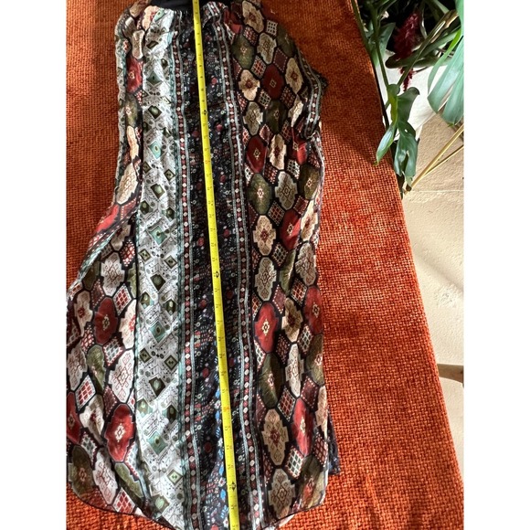 Scandal Italy Silk Wide Leg Palazzo Pants Boho Tile Print Black Waistband - Picture 8 of 9